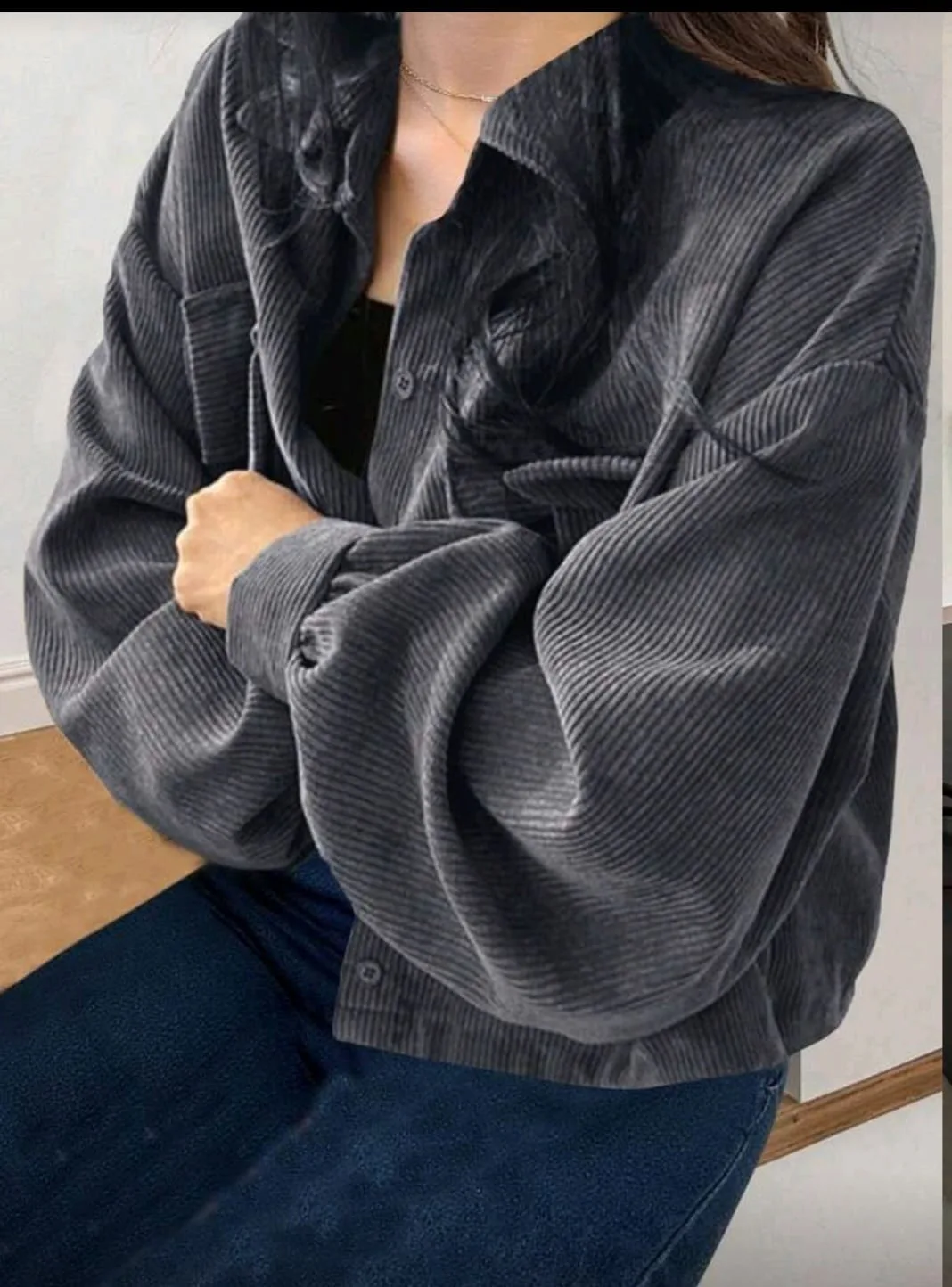 Sobrecamisa de Pana Grey – El básico infaltable en gris