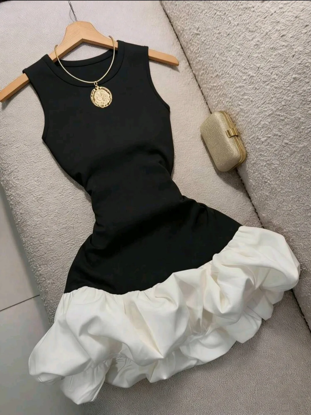 Vestido "Bicolor Bubble" Chic Contrast