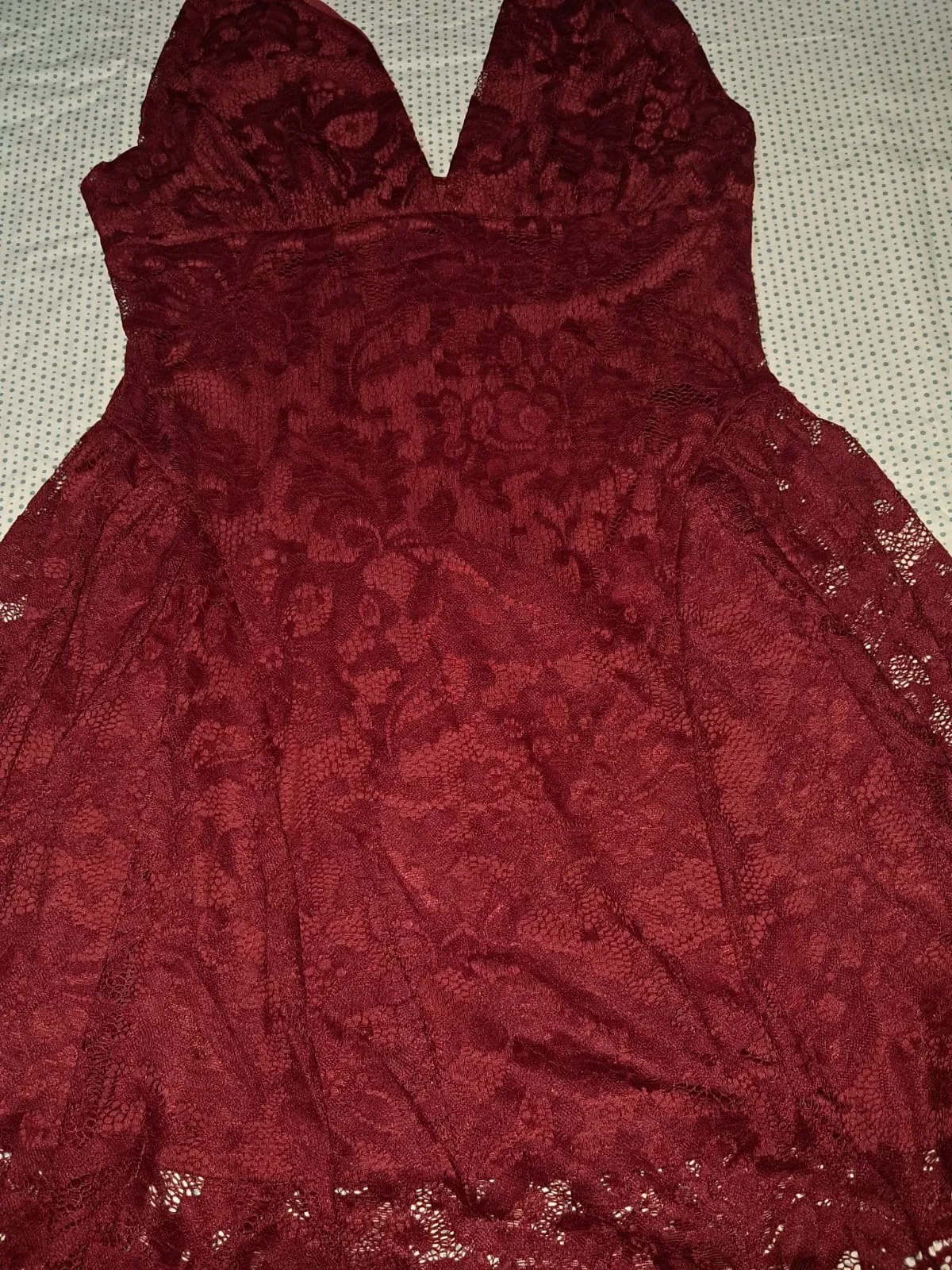 Vestido "Lace Halter" – Guinda Floral en guinda — foto 3