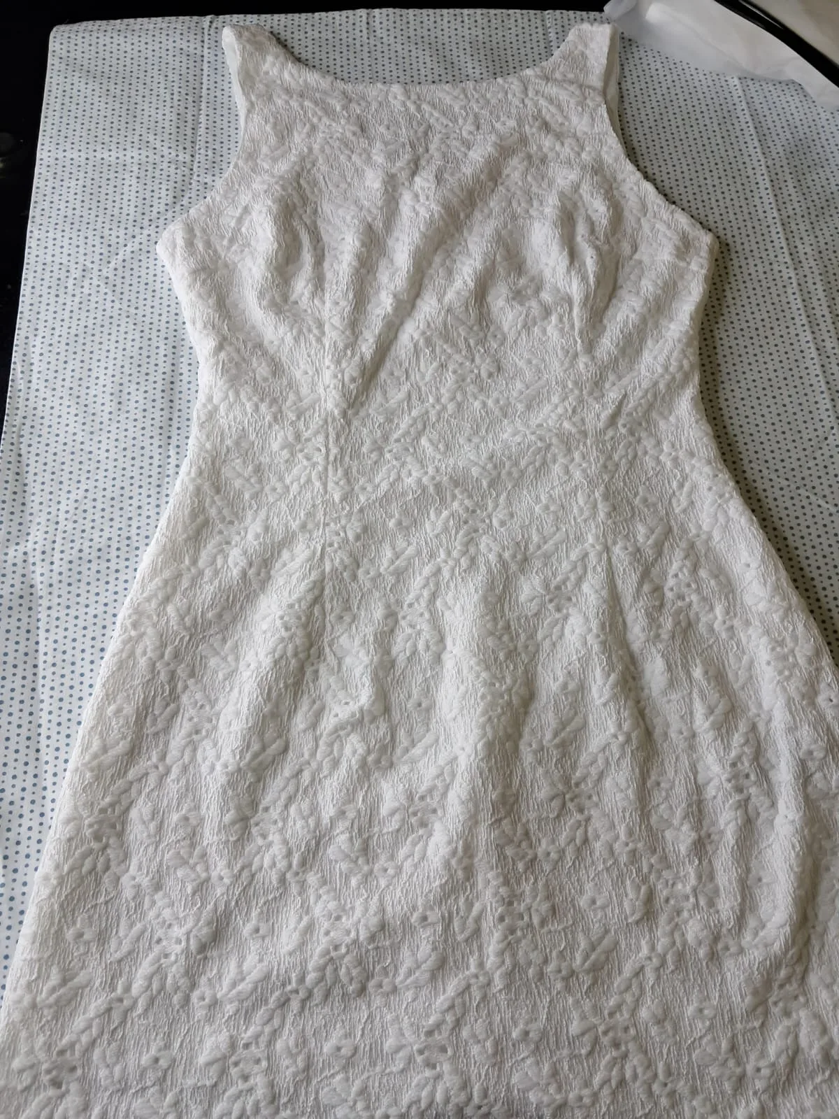 Vestido Lace White c Forro cierre en blanco — foto 3