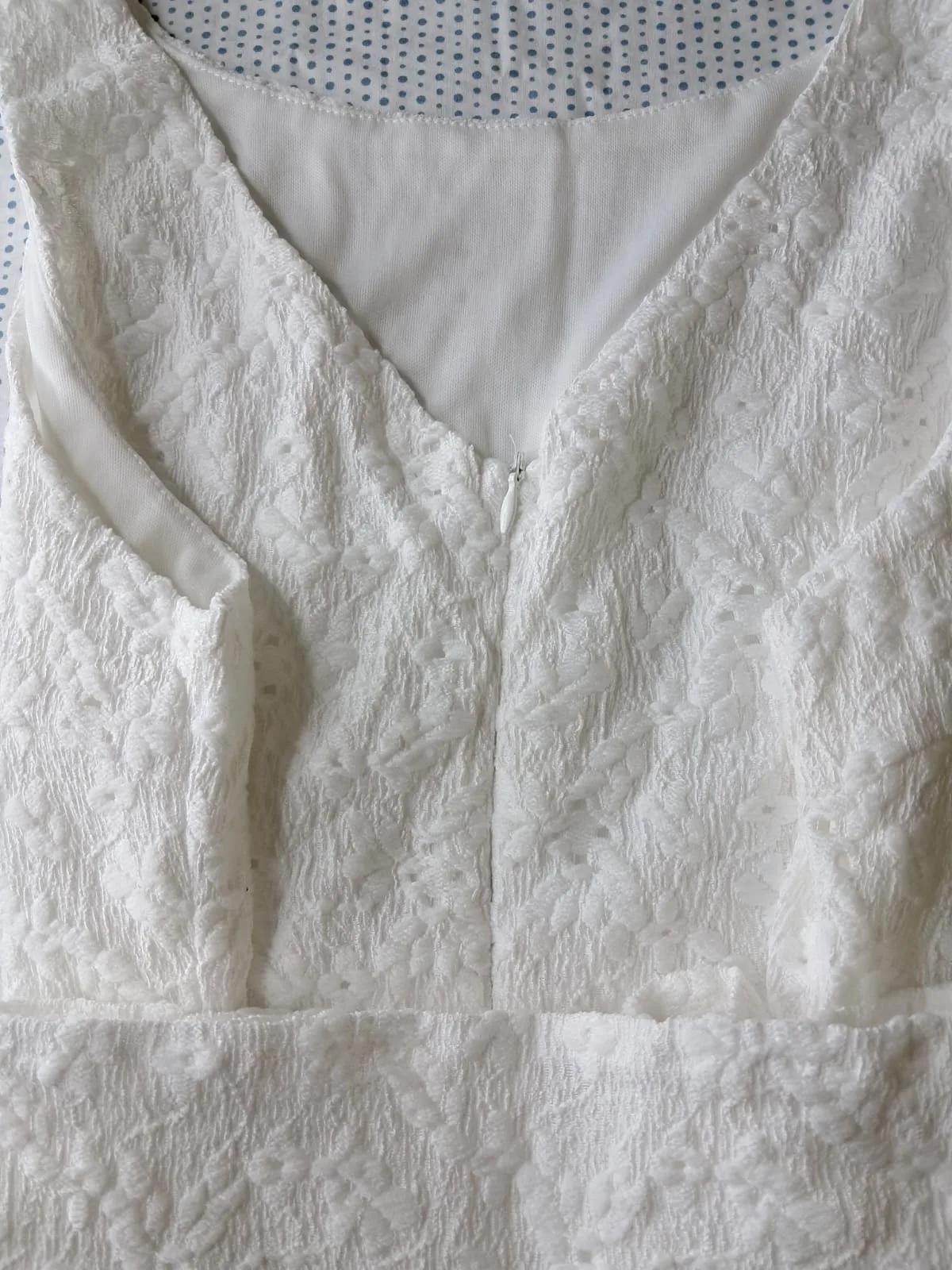 Vestido Lace White c Forro cierre en blanco — foto 4